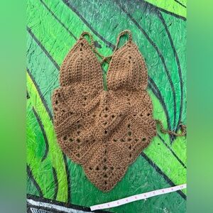 Handmade Crocheted Top - Brown